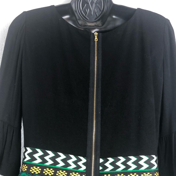 PHOEBE COUTURE SILK geometric Aztec dress Sz 6 - Picture 7 of 9